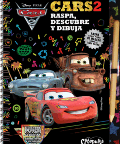 Descubre diferentes texturas al raspar sobre la tinta negra. Vive la emoción de las carreras, infiltrate en el mundo del espionaje internacional y conoce a los divertidos personajes de Cars 2, mientras te diviertes dibujando y descubriendo el remolino de colores que hay debajo de la tinta negra. Usa la pluma de madera que se incluye en este libro para raspar la cubierta negra de las hojas. Deja salir el mundo de magia y color que hay en su interior.